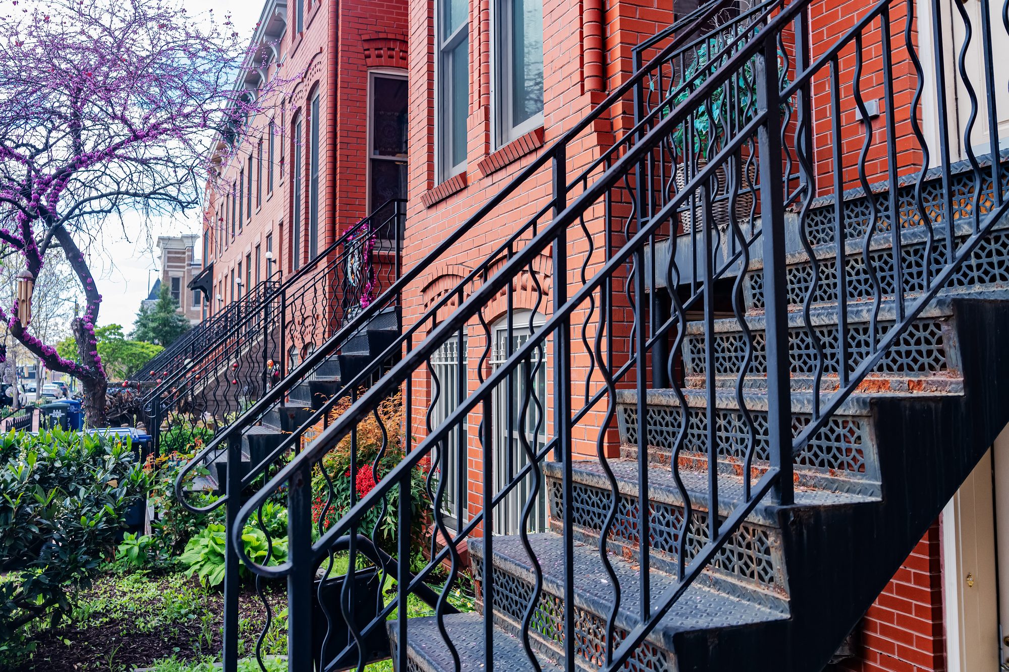 Historic DC rowhome iron staircase